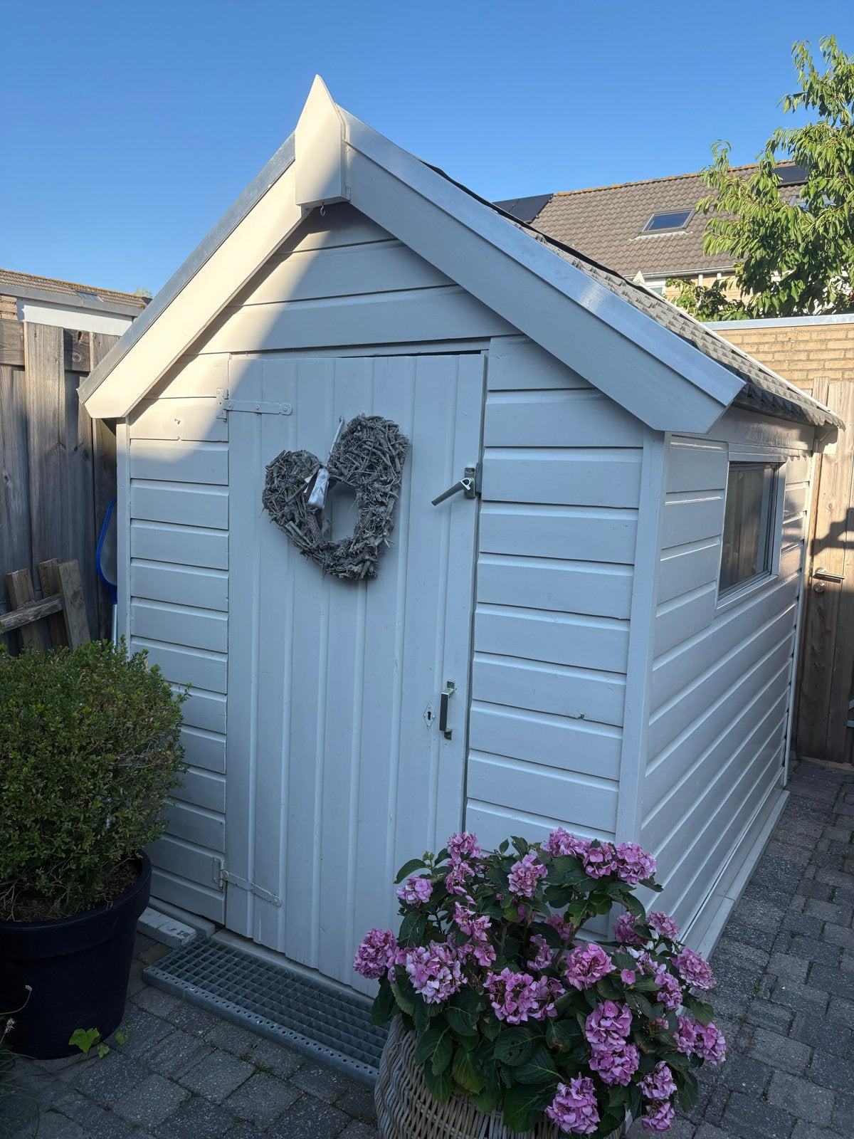 Mooie houten berging met golfplaten dak, Ophalen, Gebruikt, Hout, Overige typen