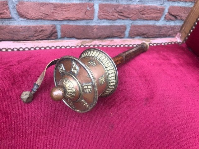 oude Tibetaanse gebedsmolen, Handgemaakt, Ophalen of Verzenden, Metaal, Tibet