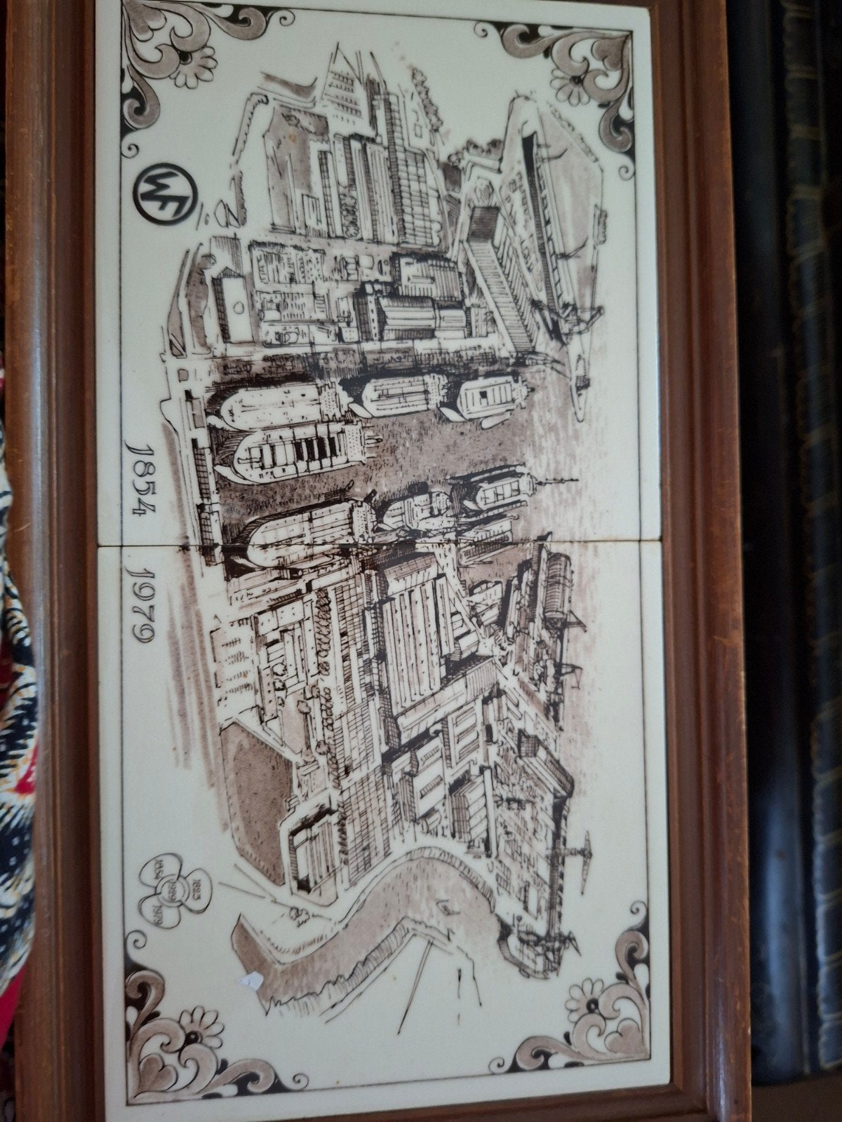 Tegeltableau Wilton-Fijenoord 1854-1979 - 34 x 19 cm, Ophalen of Verzenden