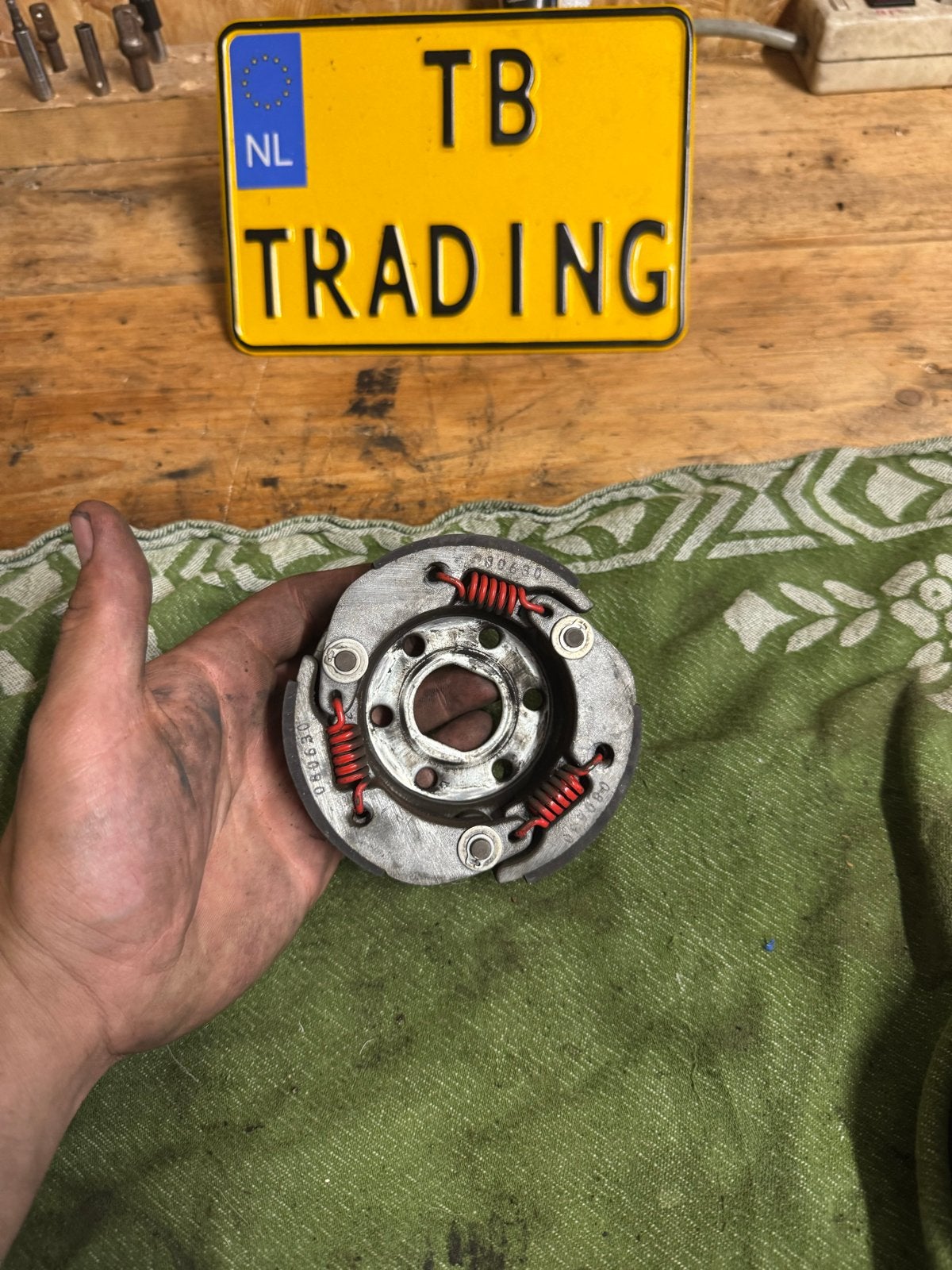 Koppeling rode trekveren Piaggio 2t met koppelingshuis, Ophalen of Verzenden, Z, Z, Z