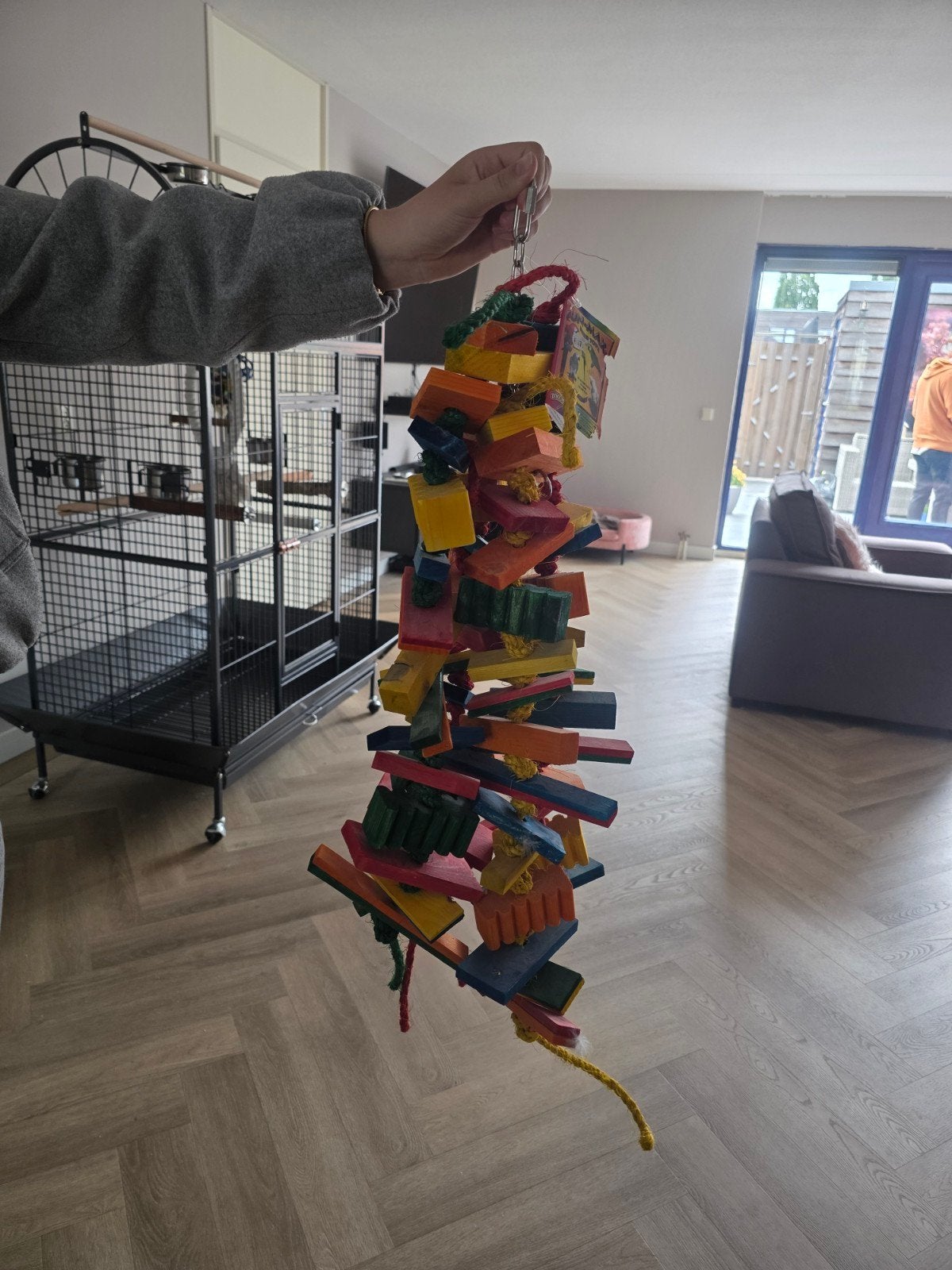 Speelgoed papagaai, Ophalen, Nieuw, Metaal, Vogelkooi