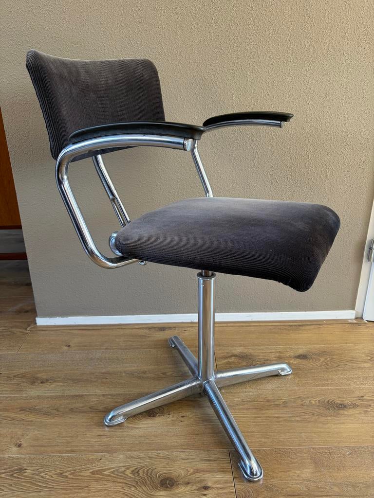 Vintage industriële Friso Kramer bureaustoel Ahrend, Huis en Inrichting, Ophalen, Gebruikt, Zwart, Bureaustoel