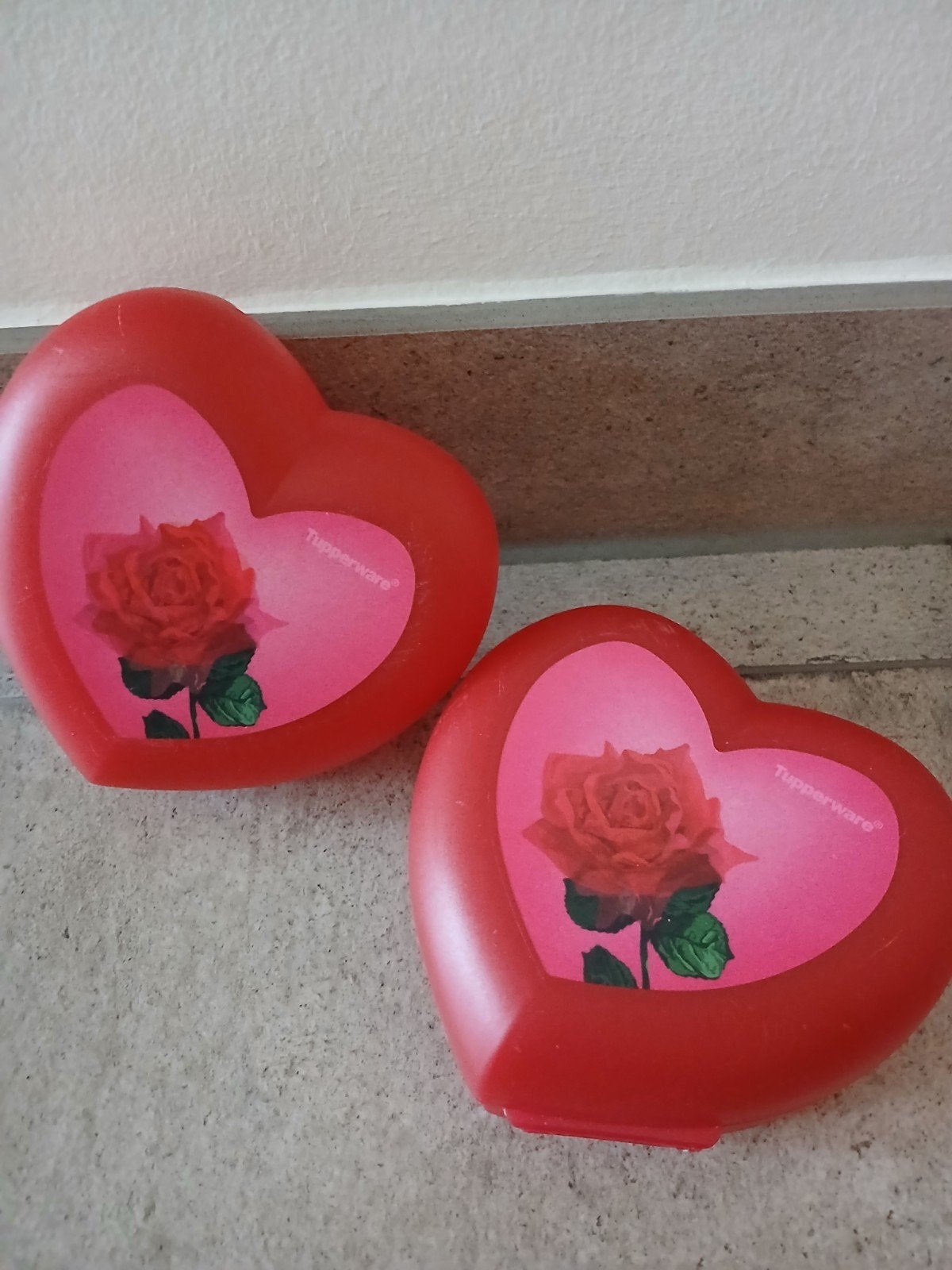Tupperware hartdoosjes, trommeltjes, lunchtrommeltje, Gebruikt, Met deksel, Overige typen, Ophalen of Verzenden