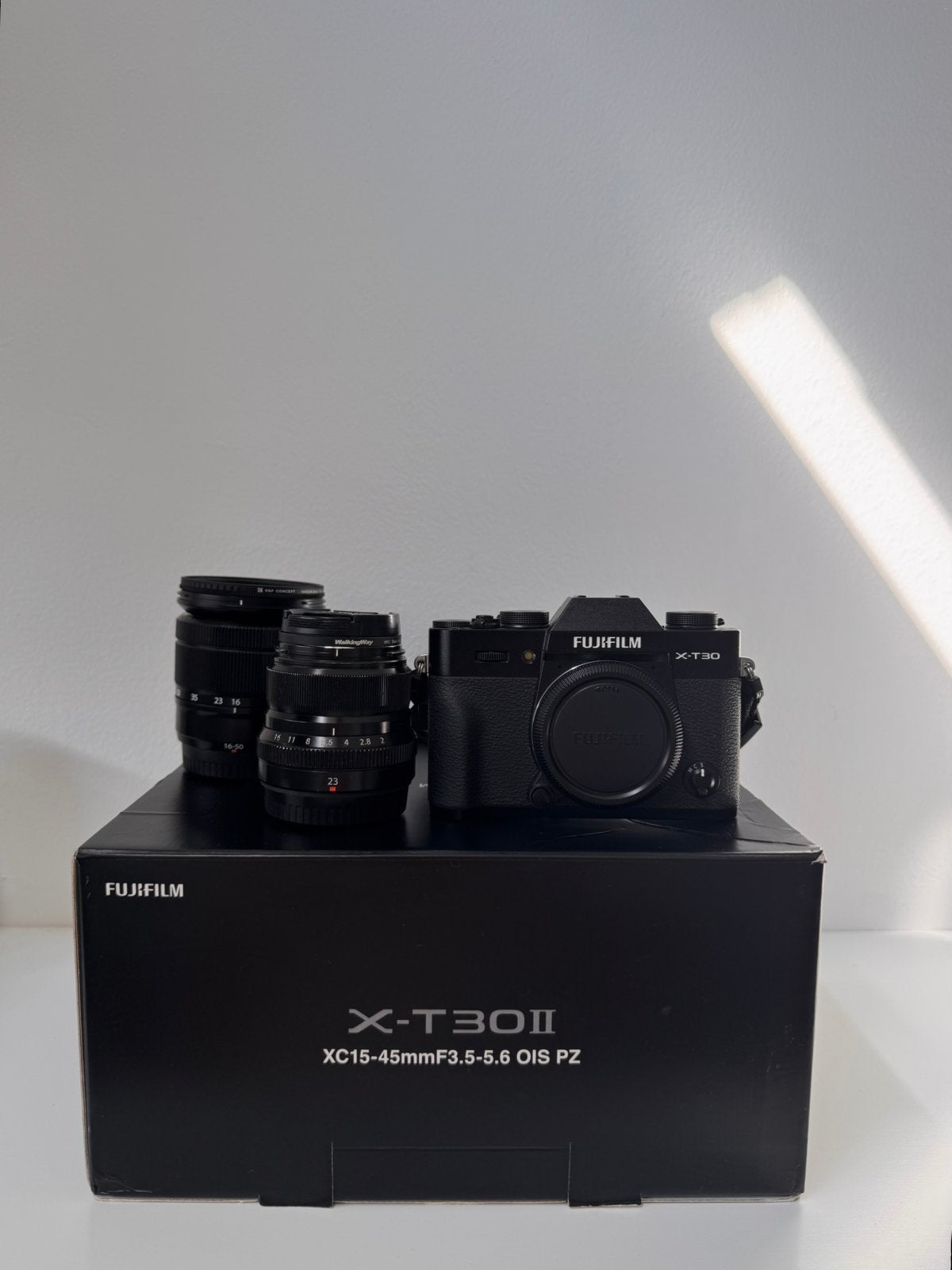 Fujifilm X-T30 II + 4 lenzen + filters – complete set, Ingebouwde flitser, Lensdop, Ophalen of Verzenden, Zo goed als nieuw