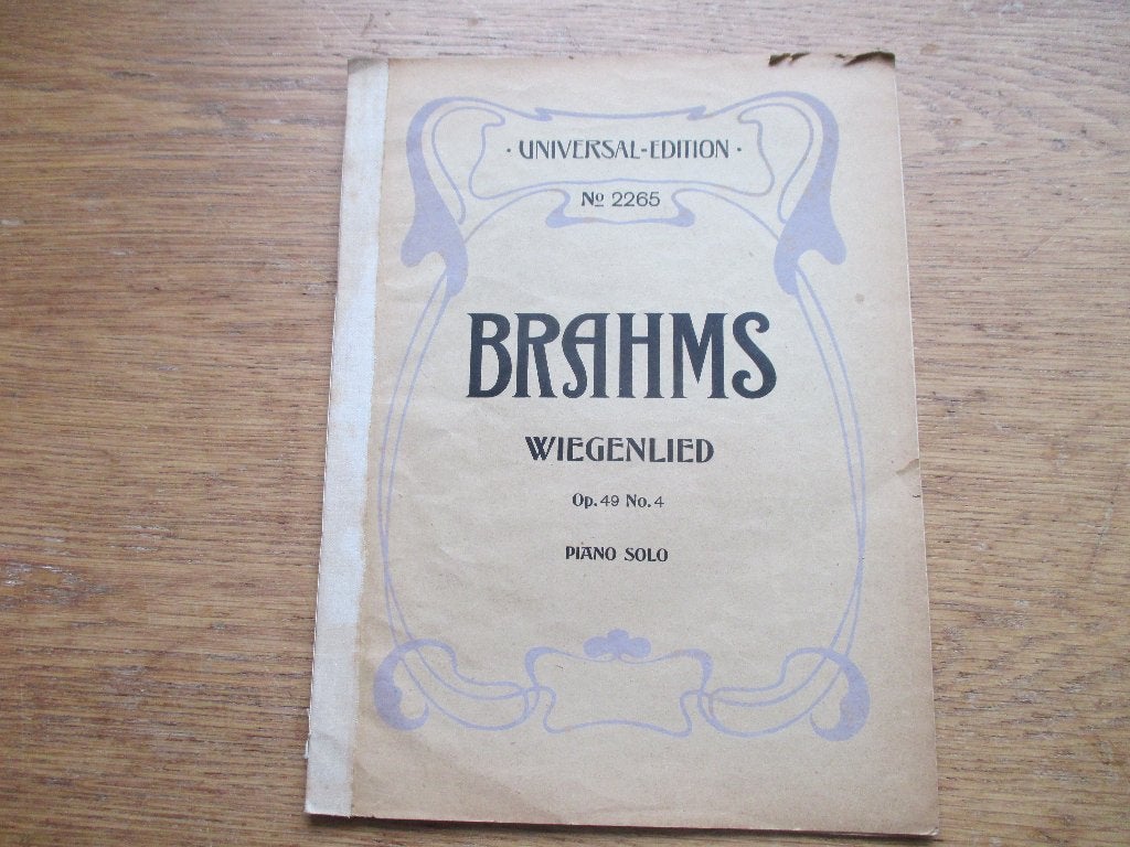 Brahms Wiegenlied Op. 49 No. 4 - Piano Solo bladmuziek, Gebruikt, Klassiek, Ophalen of Verzenden, Artiest of Componist