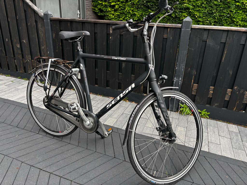 Sensa Treviso Herenfiets - 7 versnellingen, incl. reservesle, Fietsen en Brommers, Gebruikt, Velgrem, Versnellingen, 56 cm of meer