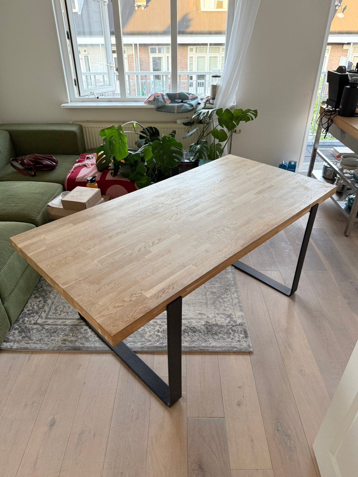 Oak dining room table, Ophalen, Gebruikt, 50 tot 100 cm, 150 tot 200 cm