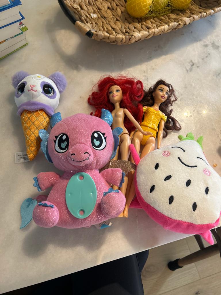 Leuke speelgoedset: knuffels en Disney prinsessenpoppen, Ophalen, Gebruikt, Disney, Overige typen