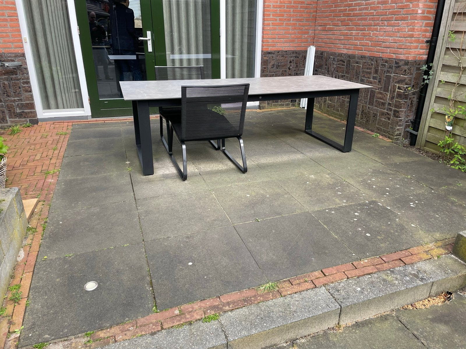 22 m2 betontegels 60x60x6 cm, antraciet, Tuin en Terras, Ophalen, Gebruikt, 10 m² of meer, Beton