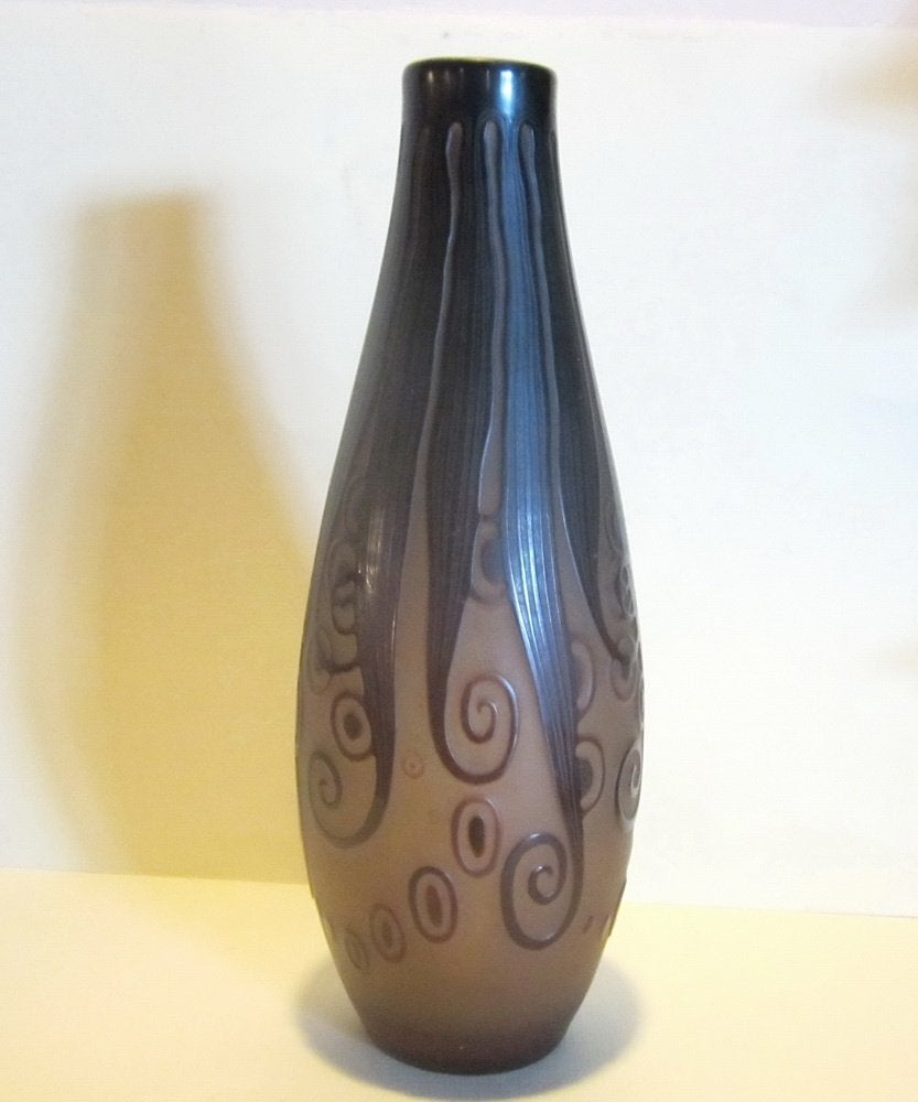 Antieke art nouveau vaas Paul Nicolas / d'Argental ca 1910, Antiek en Kunst, Antiek | Glas en Kristal, Verzenden