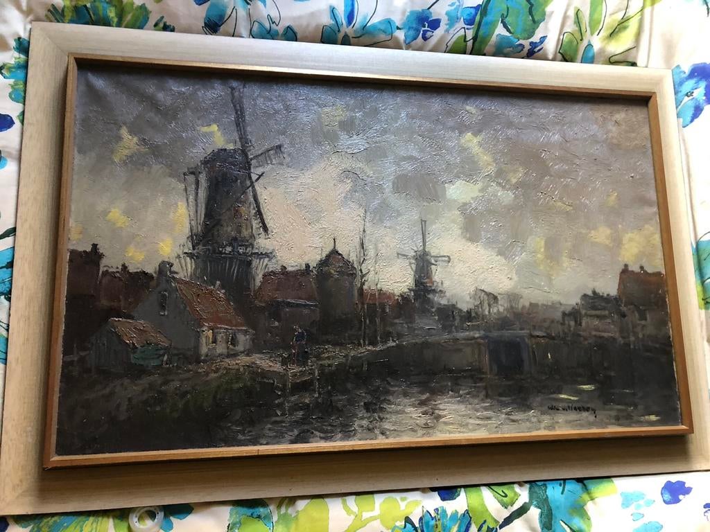 Wim van Norden (1917-2001)- Olieverf op doek- Landschap, Antiek en Kunst, Kunst | Schilderijen | Klassiek, Ophalen