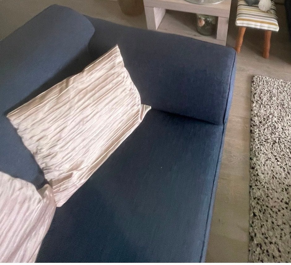 Comfortabele blauwe loveseat - perfect voor twee!, Ophalen, Gebruikt, 150 tot 200 cm, Tweepersoons