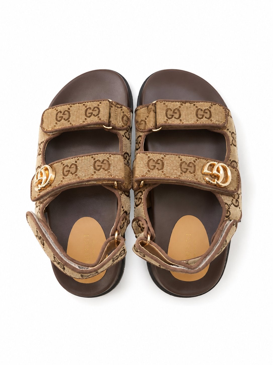 Gucci Sandalen met GG-monogram, Ophalen of Verzenden, Zo goed als nieuw, Bruin, Sandalen of Muiltjes