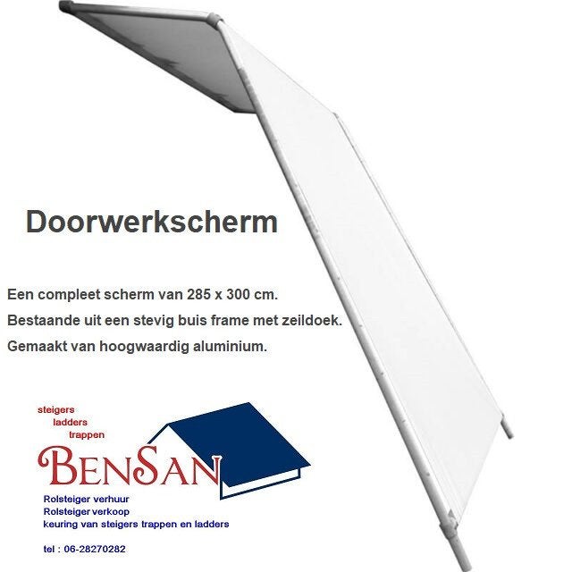 doorwerkscherm huren rolsteigers bensan enter, Ophalen of Verzenden, Zo goed als nieuw, Overige