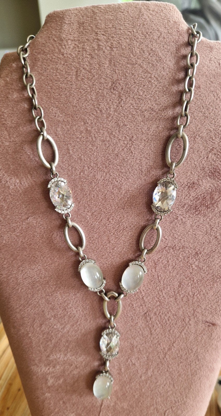 Ti Sento Y-ketting met zirkonia's - verstelbaar, Sieraden, Tassen en Uiterlijk, Kettingen, Gebruikt, Ophalen of Verzenden, Verstelbaar