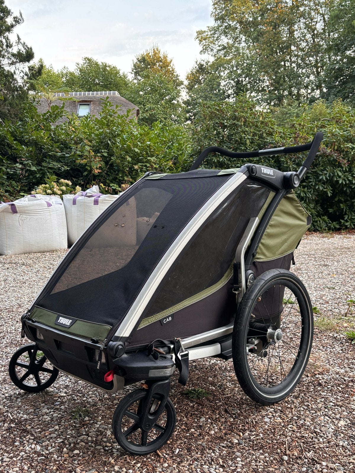 Thule Chariot Cab 2 Double - Fietskar en Kinderwagen, Fietsen en Brommers, Ophalen, Gebruikt, Opvouwbaar, Kinderkar
