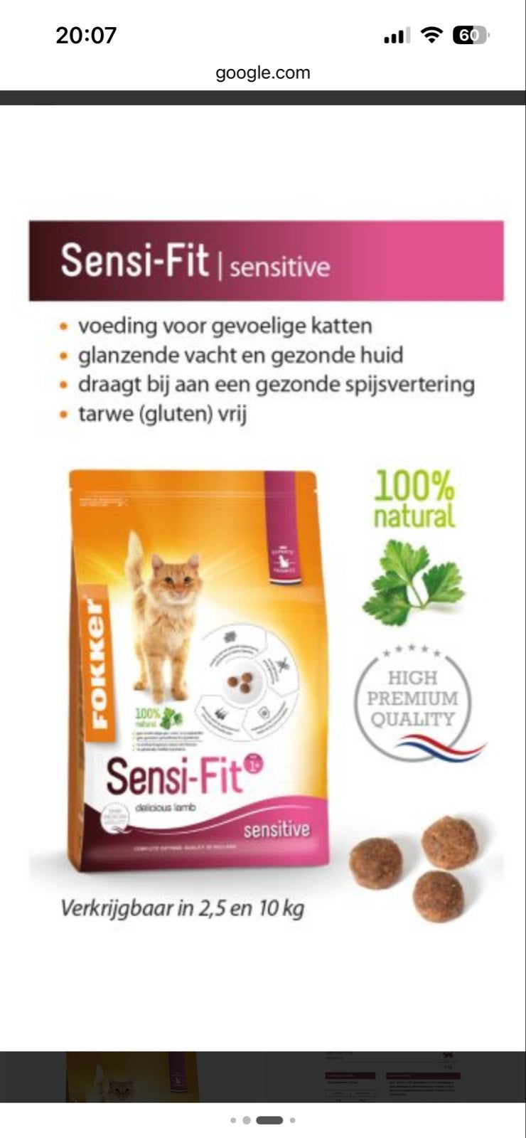 Te koop Sensi-Fit kattenvoer van Fokker, Ophalen, Kat