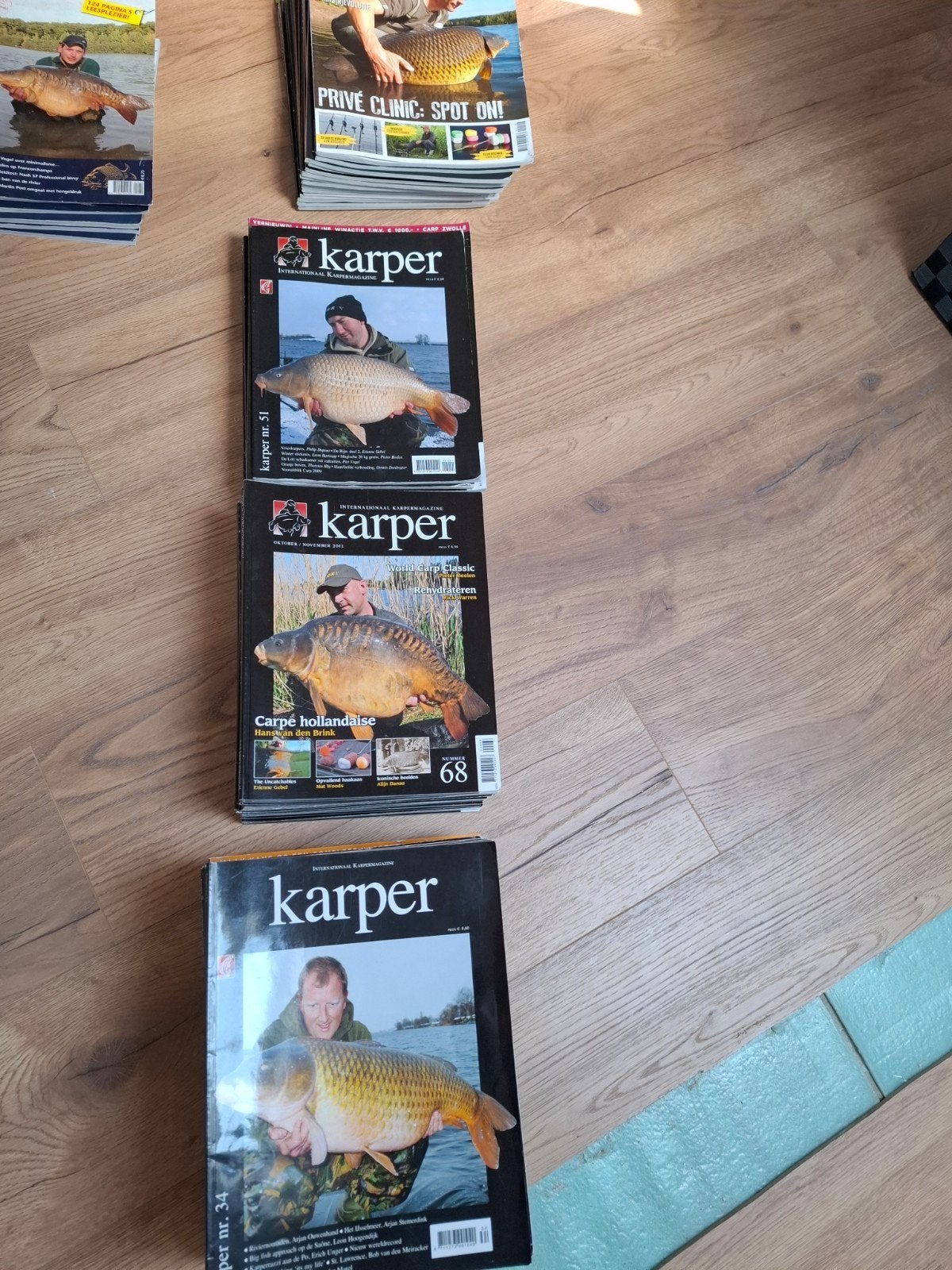 Veel karper magazines. De karper z.g.a compleet, Ophalen, Zo goed als nieuw, Overige typen