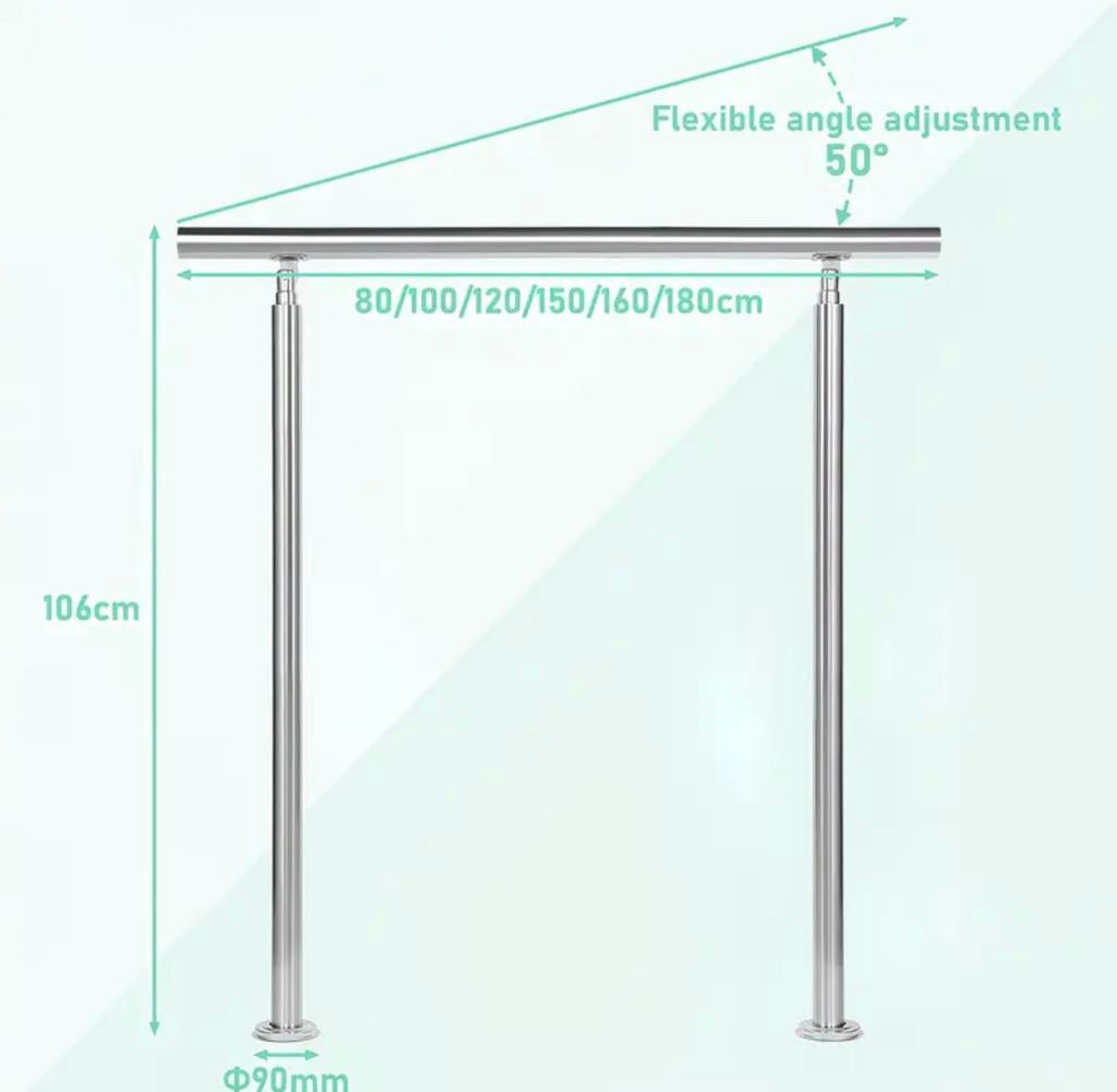 RVS balustrade binnen of buiten trap, Ophalen of Verzenden, Zo goed als nieuw, Minder dan 2 meter