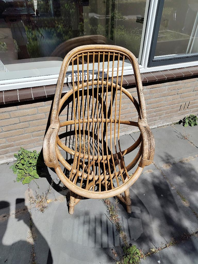 Rotan stoel, Huis en Inrichting, Stoelen, Ophalen, Gebruikt, Bruin, Eén