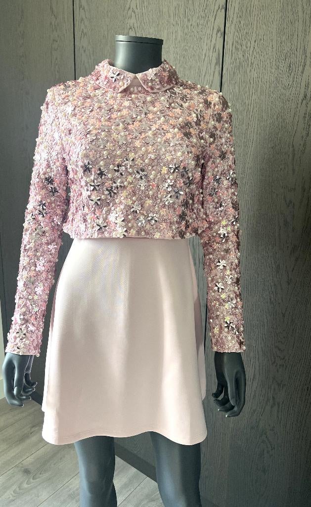 Nieuw! ASOS DESIGN - lichtroze glitterjurk - 36 (S), Asos Design, Verzenden, Nieuw, Roze