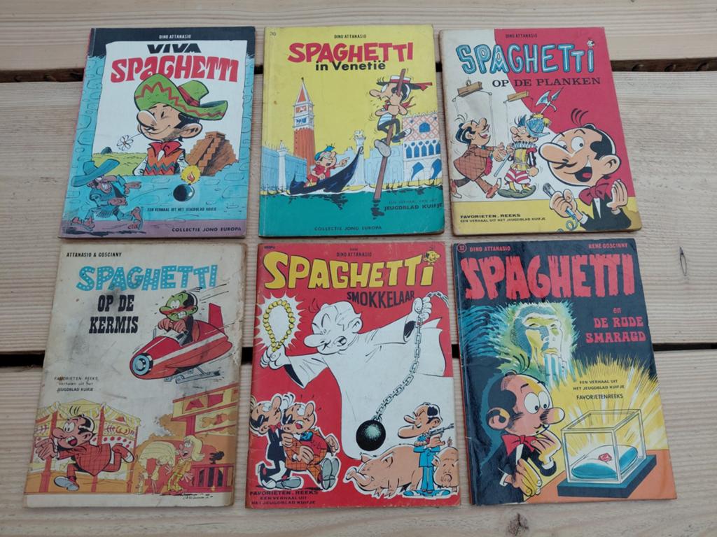Spaghetti stripboeken - 6 delen, Boeken, Meerdere stripboeken, Ophalen of Verzenden, Gelezen, Attanasio & Goscinny