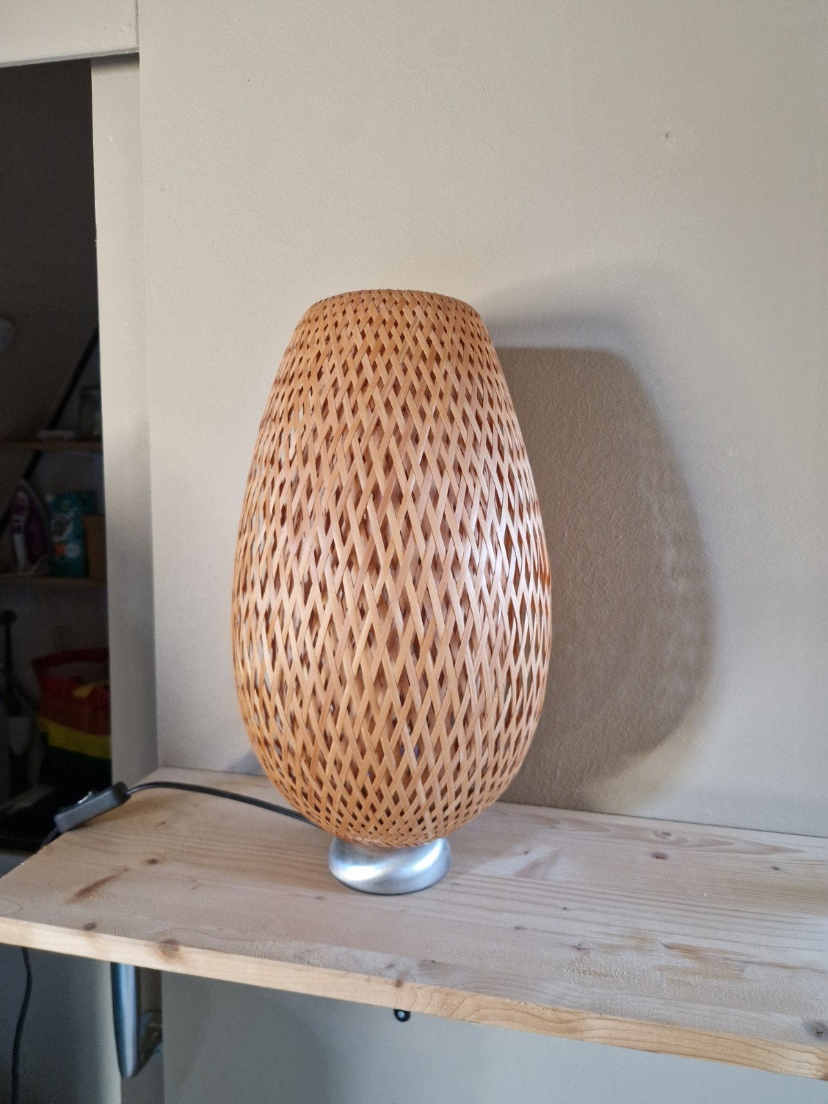 IKEA Böja Tafellamp Bamboe, Beige, Natuurlijk materiaal, Ophalen of Verzenden, Sfeerlamp