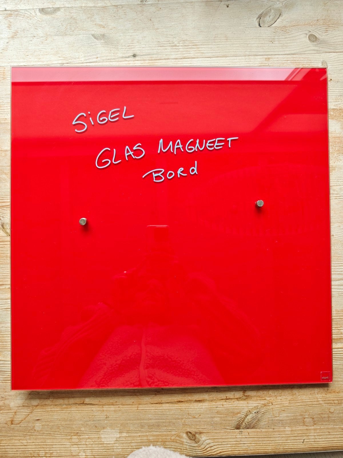 Sigel Glas Magneetbord Rood 48x48 cm, Ophalen, Gebruikt, Overige typen