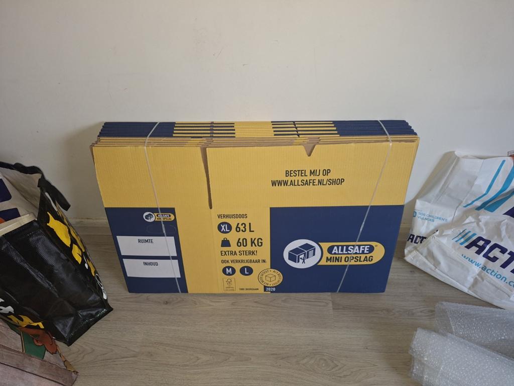 Verhuisdozen all-safe 10 stuks, Doos, Opvouwbaar, 50 tot 75 cm, Nieuw