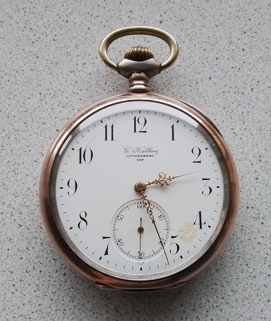 Zenith Zwitsers zilveren zakhorloge uit 1913 Loopt te traag!, Verzenden
