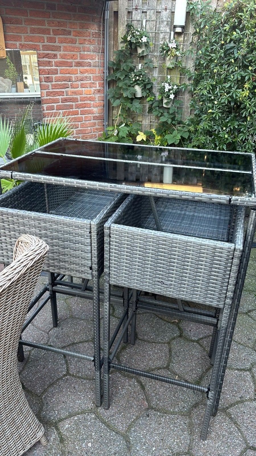 VidaXL 4-persoons barset met kussens, zgan, Ophalen