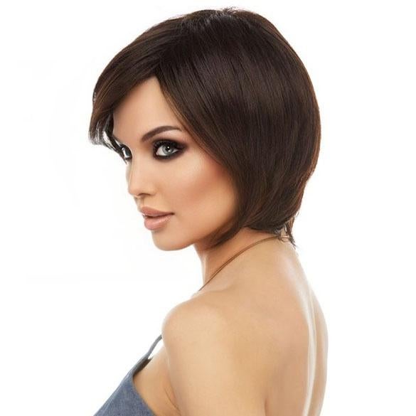 Moderne pruik vlot kort haar model Raquel kleur Cappuccino, Verzenden, Nieuw, Pruik of Haarverlenging