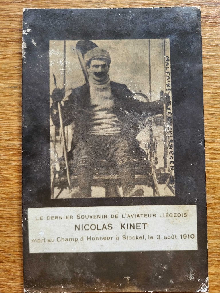 FOTOKAART NICOLAS KINET - Aviateur, Gebruikt, Foto, Ophalen of Verzenden, Voor 1940