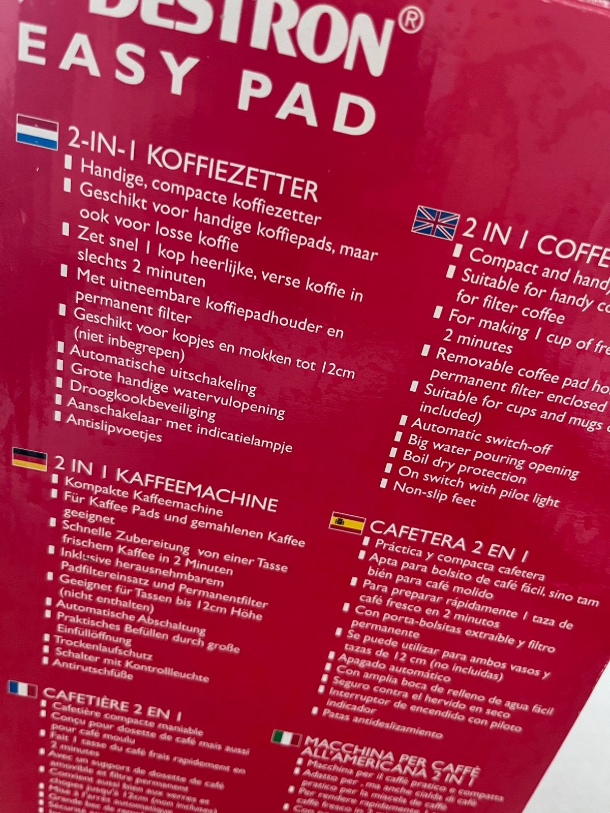 Bestron Easy Pad 2-in-1 Koffiezetapparaat Zwart, Ophalen, Zo goed als nieuw