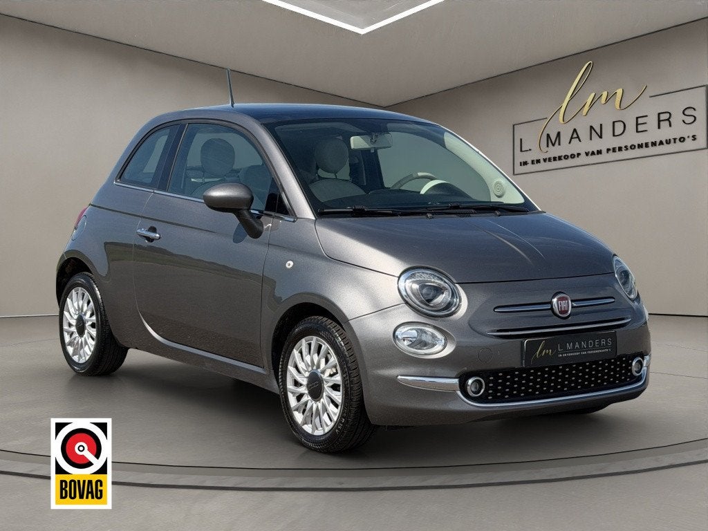 Fiat 500 1.2 Lounge 2018 GRIJS | Panoramadak | Airco | Benzi, Auto's, Fiat, 12 maanden, Gebruikt, 4 cilinders, 4 stoelen
