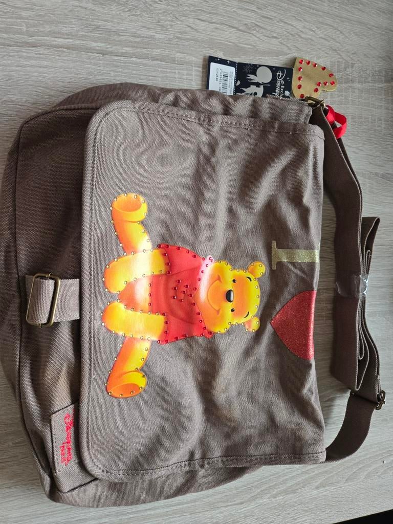 Winnie the pooh en eeyore tas disneyland paris, 30 tot 40 cm, Minder dan 30 cm, Bruin, Nieuw