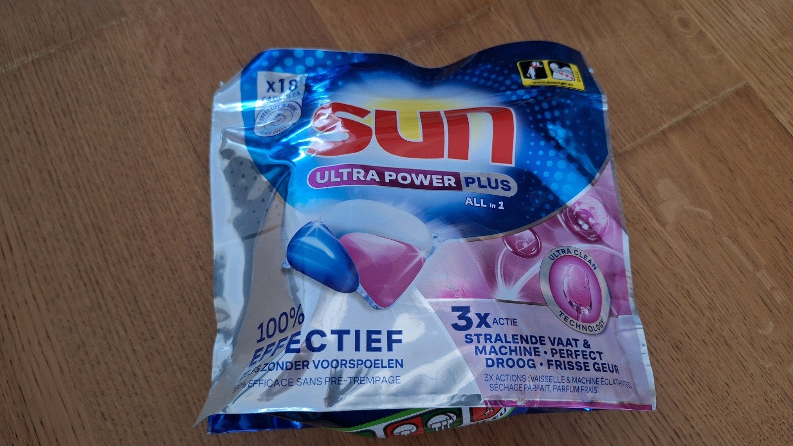 Sun Ultra Power Plus All in 1 Vaatwastabletten 18 stuks, Ophalen of Verzenden, Nieuw, Minder dan 85 cm
