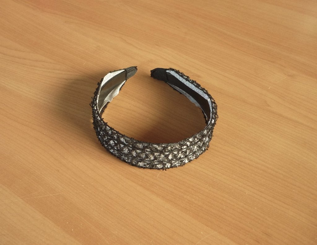 Zwart kant glitter zilverkleurige diademe haarband, Sieraden, Tassen en Uiterlijk, Ophalen of Verzenden, Zo goed als nieuw, Overige typen