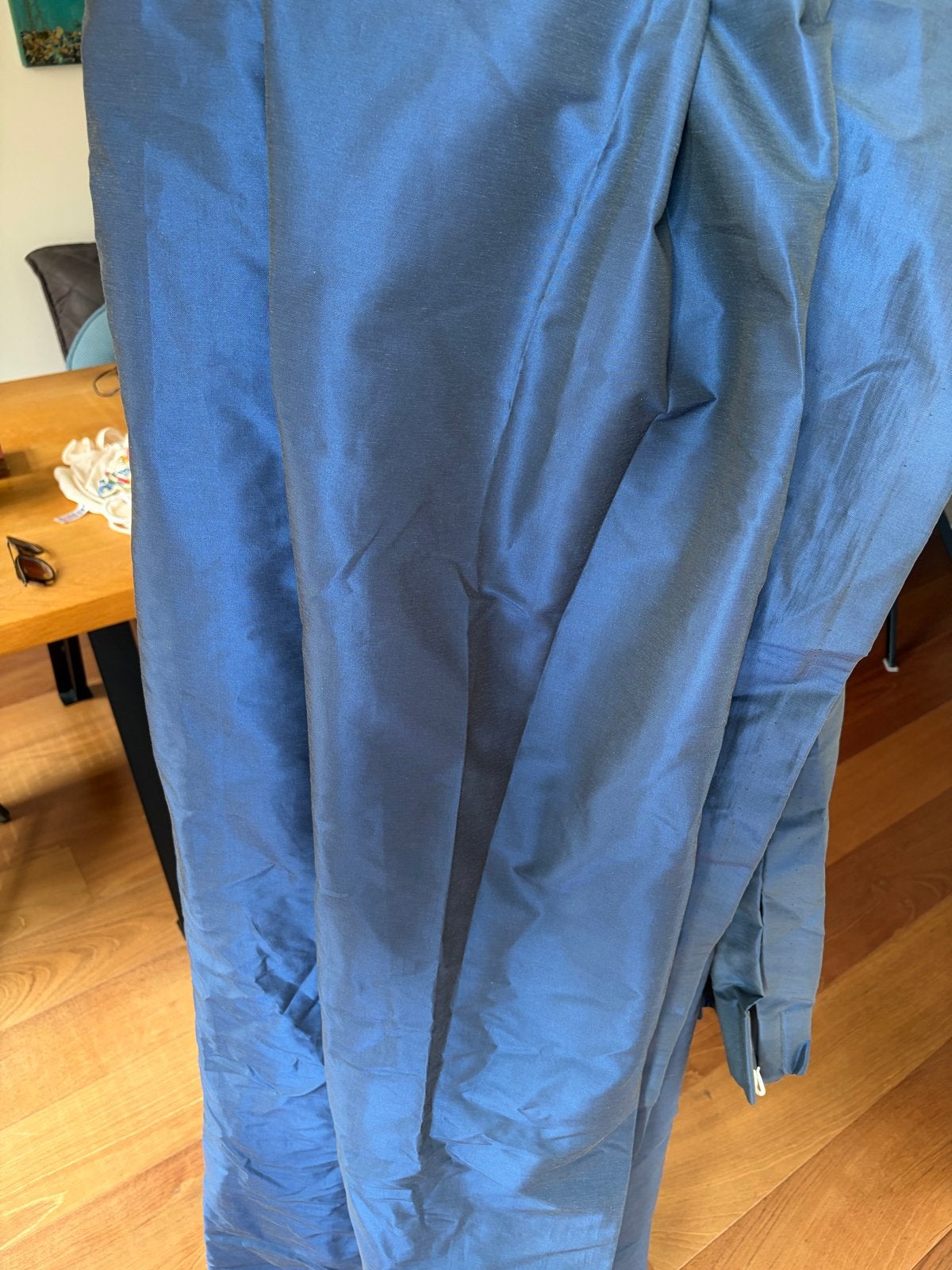Donkerblauwe HEMA gordijnen op maat, 2 delen, 265x255cm, Ophalen, Gebruikt, Blauw
