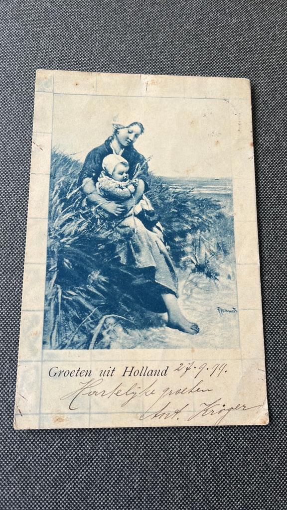 Vissersvrouw naar schilderij Blommers 1899, Ophalen of Verzenden, Voor 1920, Gelopen, Overige thema's