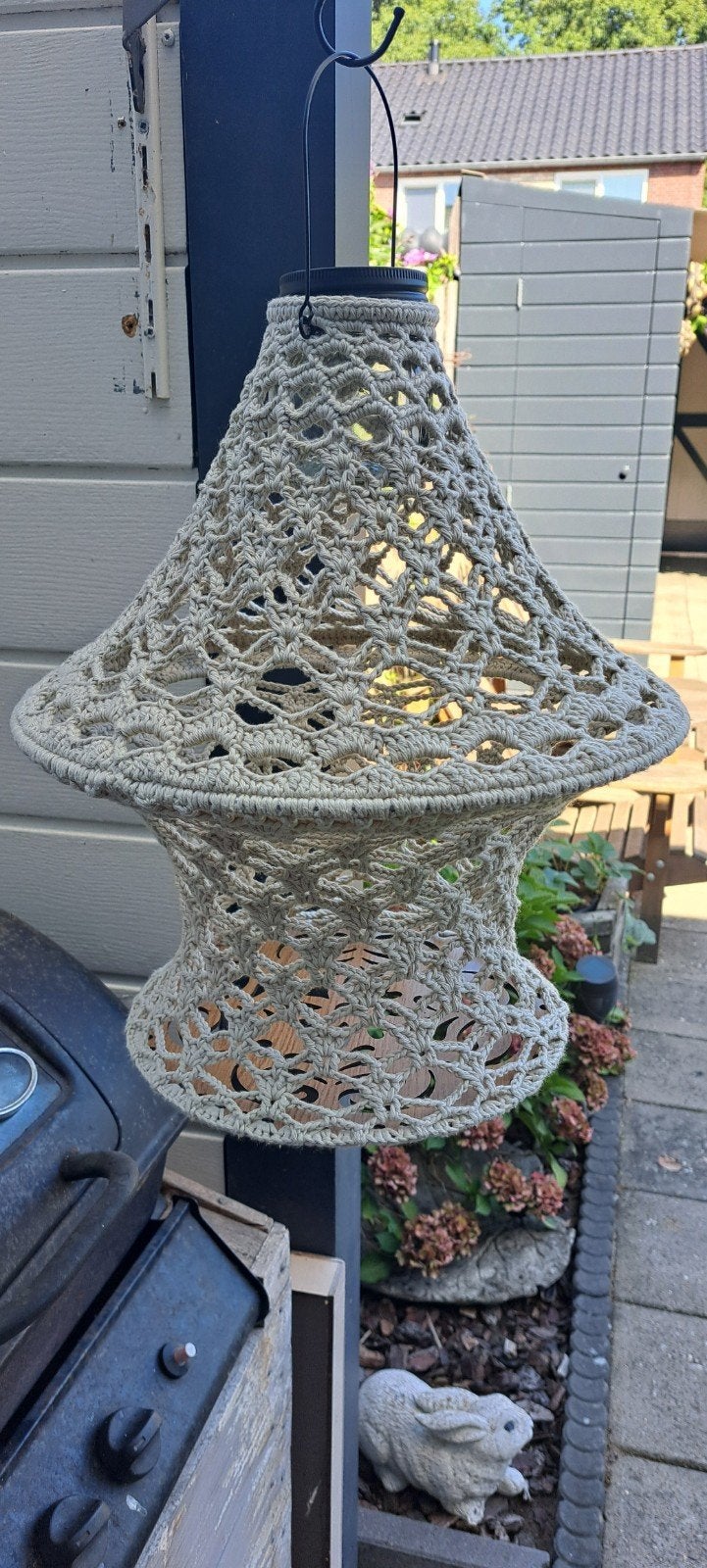 Gehaakte Mandala Lampion - Sfeervolle Tuinverlichting, Minder dan 50 watt, Nieuw, Ophalen of Verzenden, Hanglamp