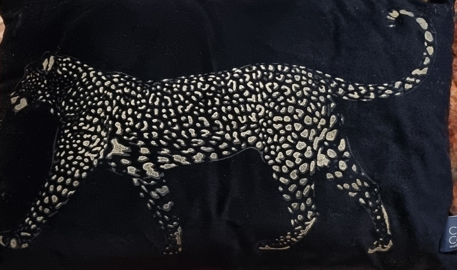 Zwart sierkussen met luipaardprint, Ophalen, Overige merken, Gebruikt, Zwart