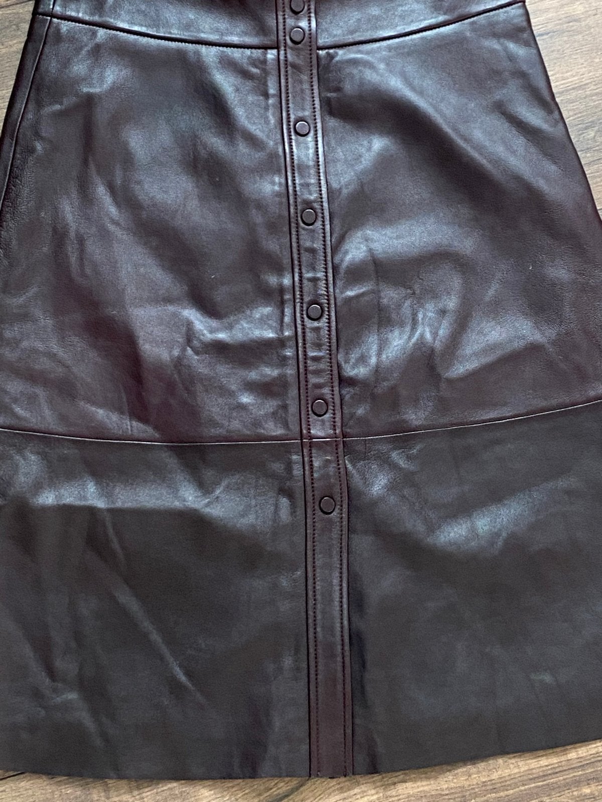 Claudia Sträter Leren Rok Maat 42 Bordeauxrood Z.g.a.n., Kleding | Dames, Ophalen of Verzenden, Zo goed als nieuw, Maat 42/44 (L)