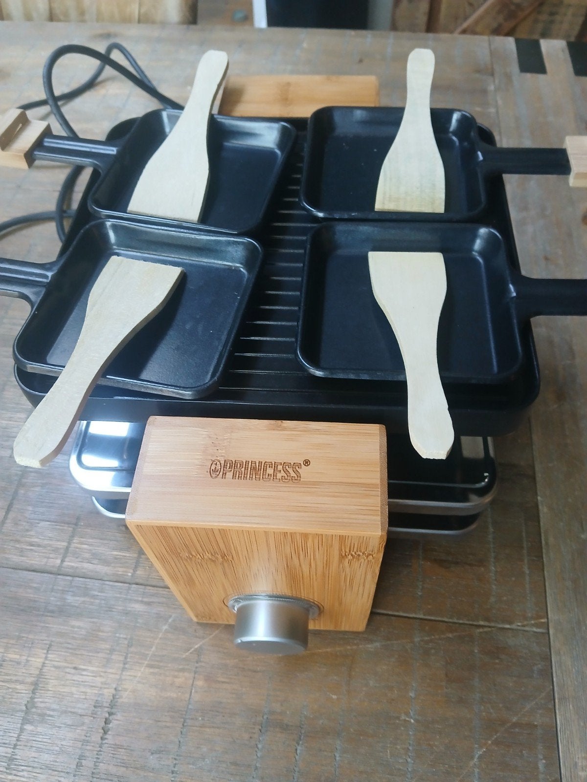 Princess Raclette Pure 4 - Bamboe Design, Ophalen, Zo goed als nieuw