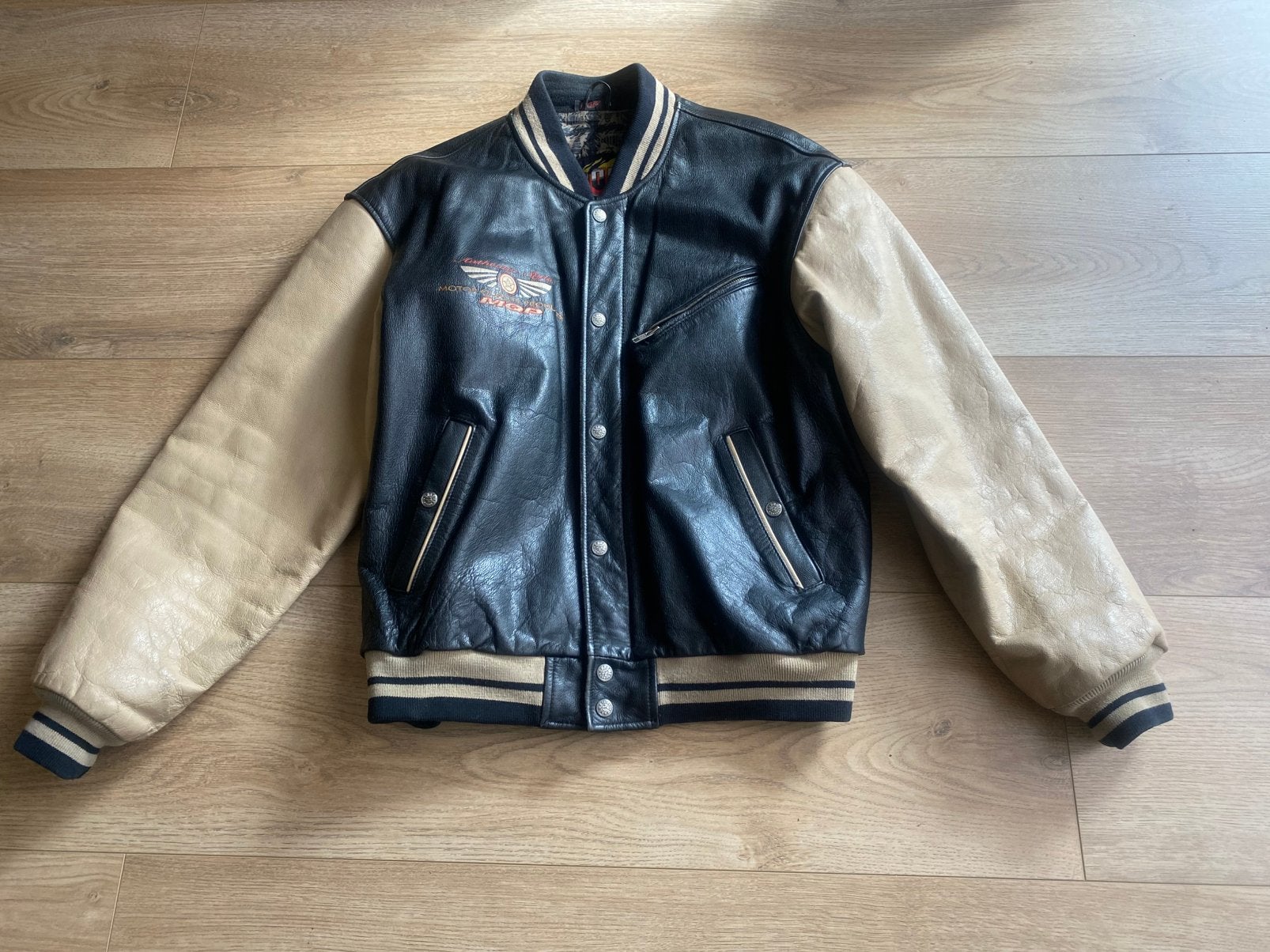 MQP leren motor jack maat M, Ophalen of Verzenden, Gedragen, Maat 48/50 (M), Bruin