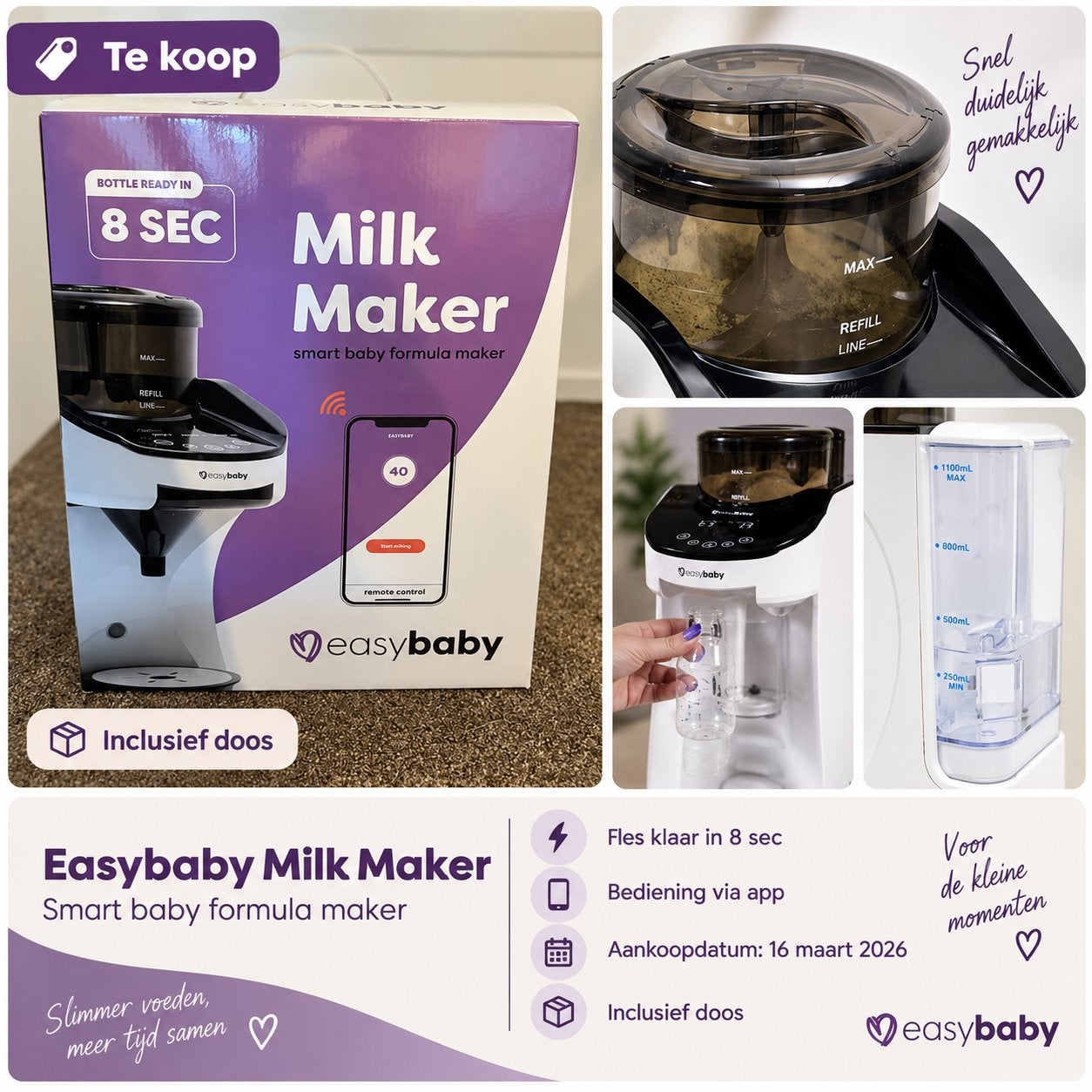 Easy Baby, Automatisch, Ophalen of Verzenden, Zo goed als nieuw, Babyvoedingmaker