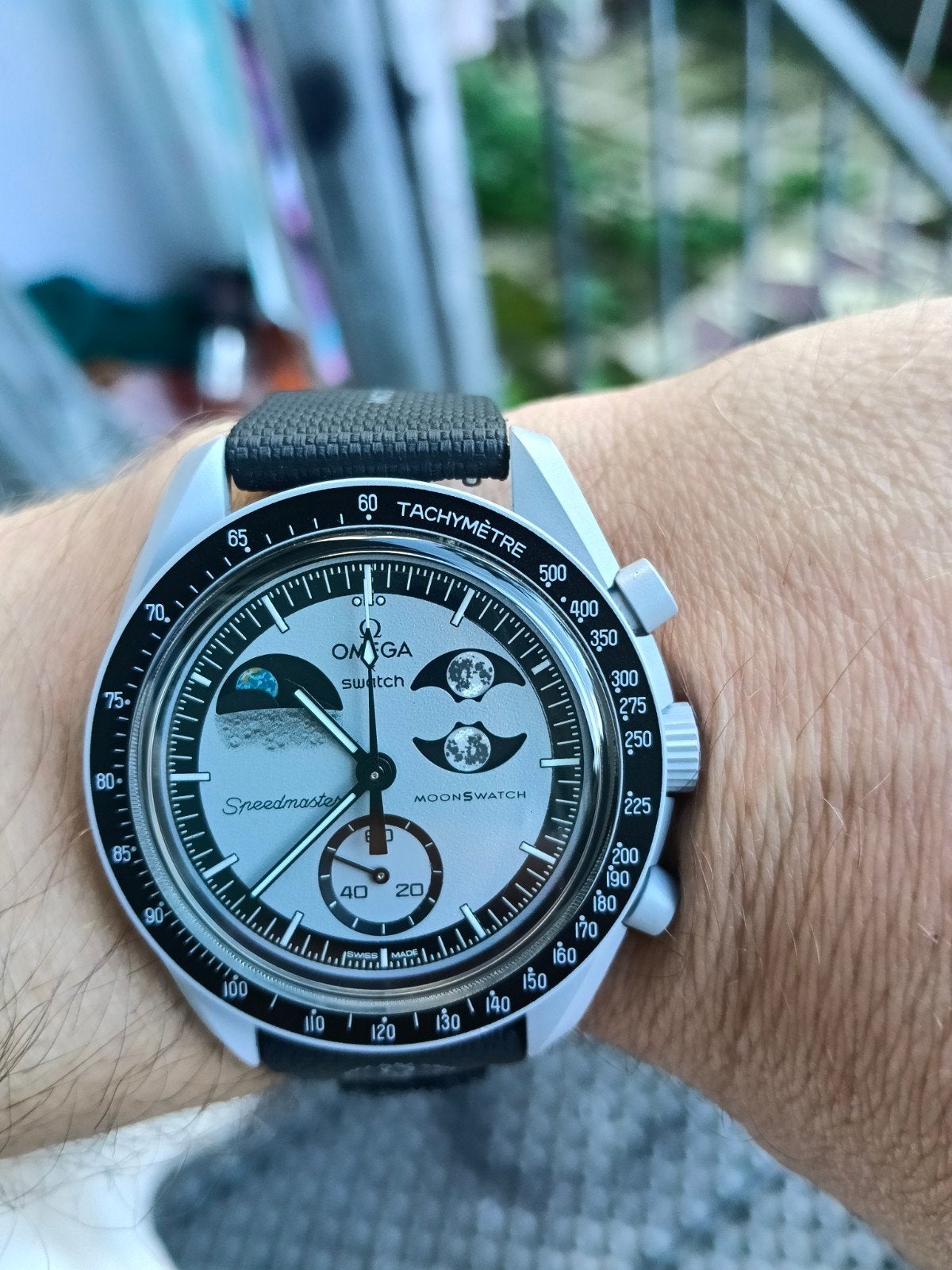 Omega x Swatch Moonswatch Speedmaster - Zo goed als nieuw, Kunststof, Polshorloge, Overige materialen, Zo goed als nieuw