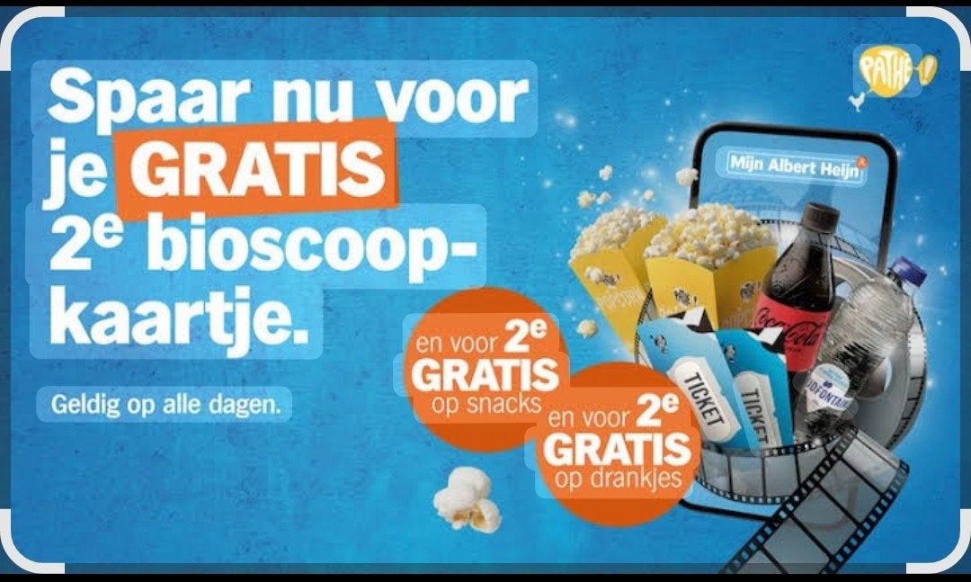 AH Albert Heijn Bioscoop zegels / Volle Spaarkaarten Pathe, Hobby en Vrije tijd, Spaarzegeltjes, Ophalen, Winkel, Super of Benzinepomp