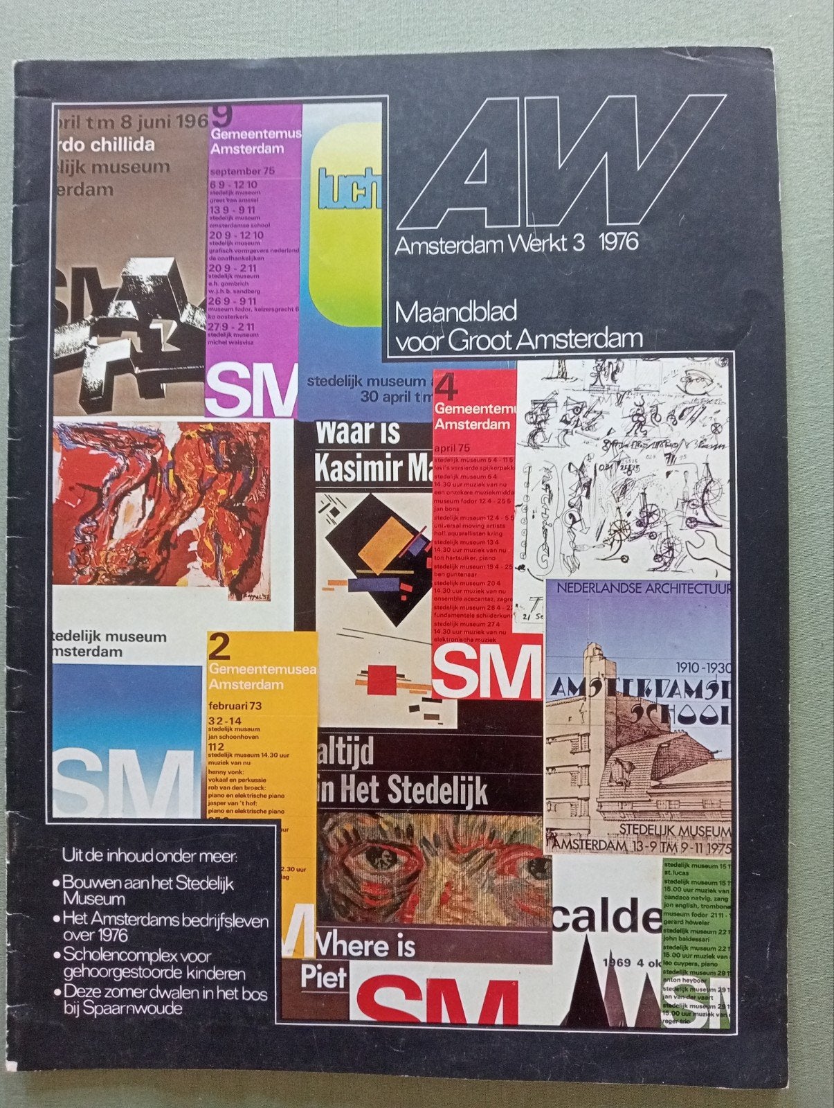 AW Maandblad Amsterdam Werkt 3 1976 - Stedelijk Museum, Boeken, Ophalen of Verzenden