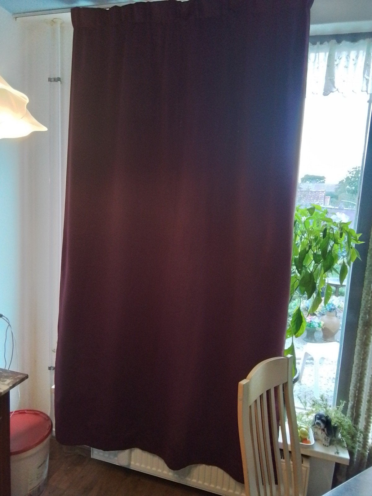 Verduisterend gordijn 2. 30x132 cm voor deur/raam, Verduisterend, Paars, Ophalen of Verzenden, Gebruikt